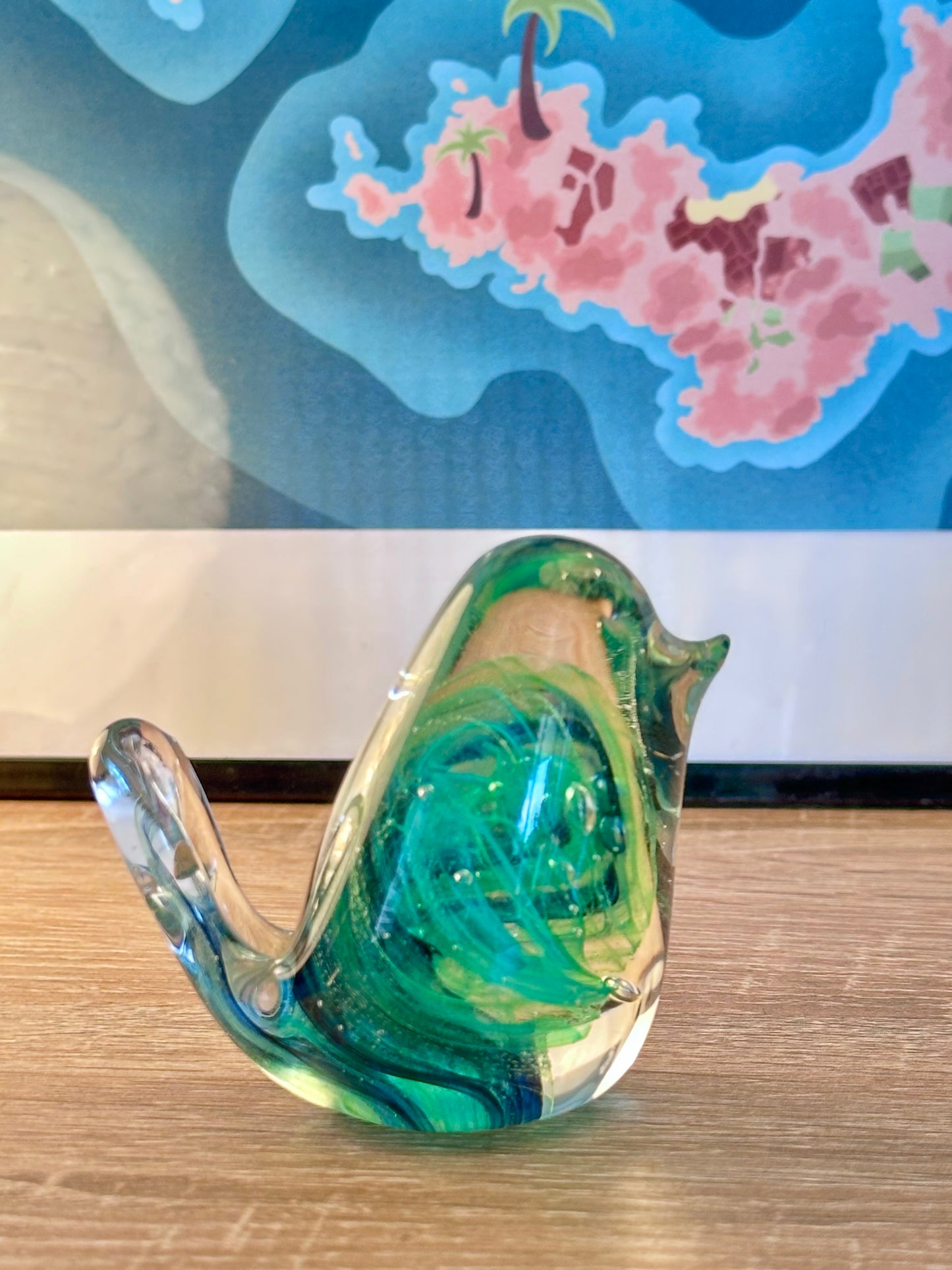 Couple d'oiseaux en verre