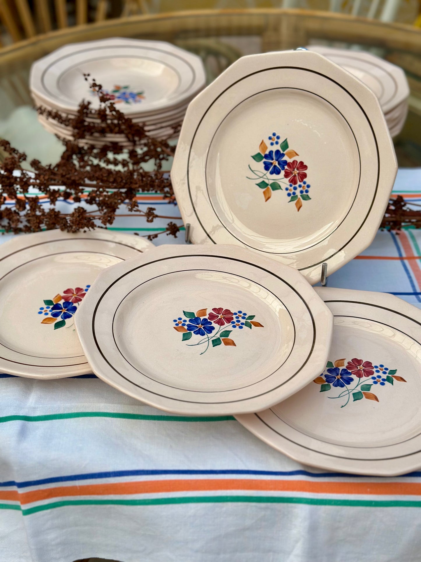 12 assiettes plates Saint Amand Amandinoise