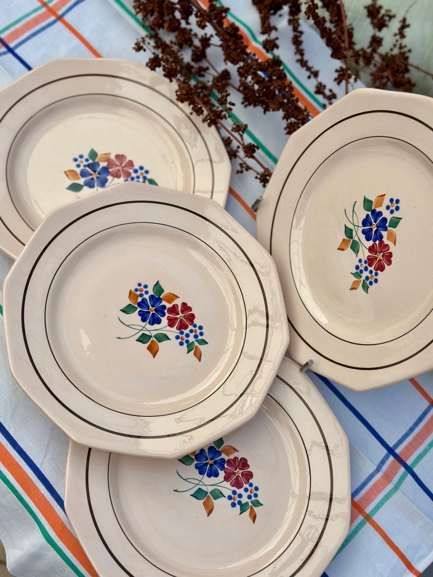 12 assiettes plates Saint Amand Amandinoise