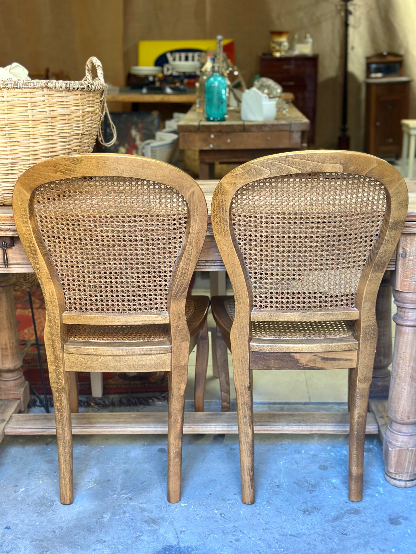 Chaises cannées vintage années 70-80