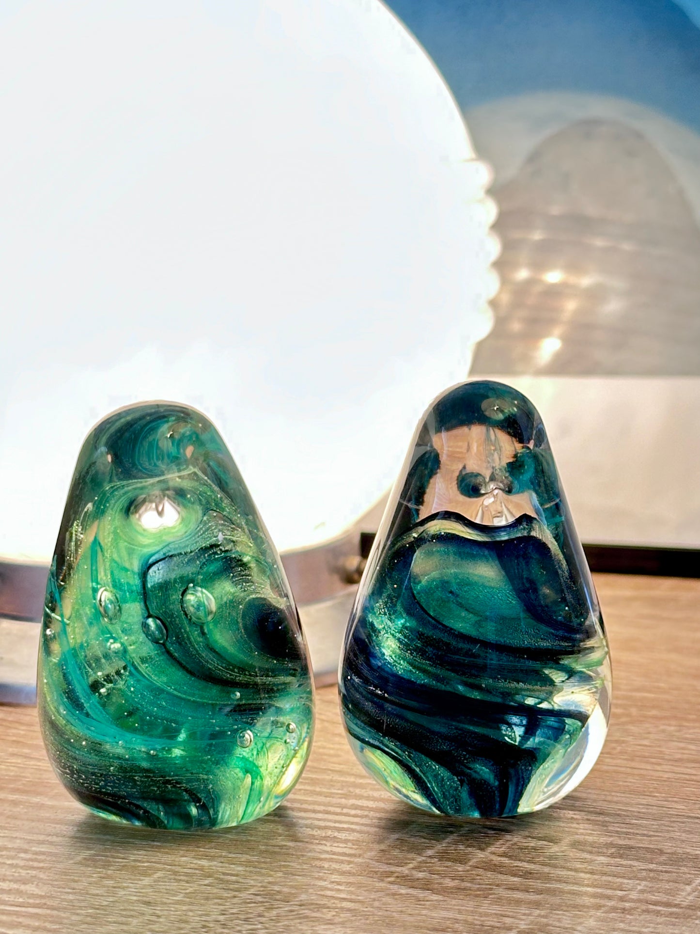 Couple d'oiseaux en verre
