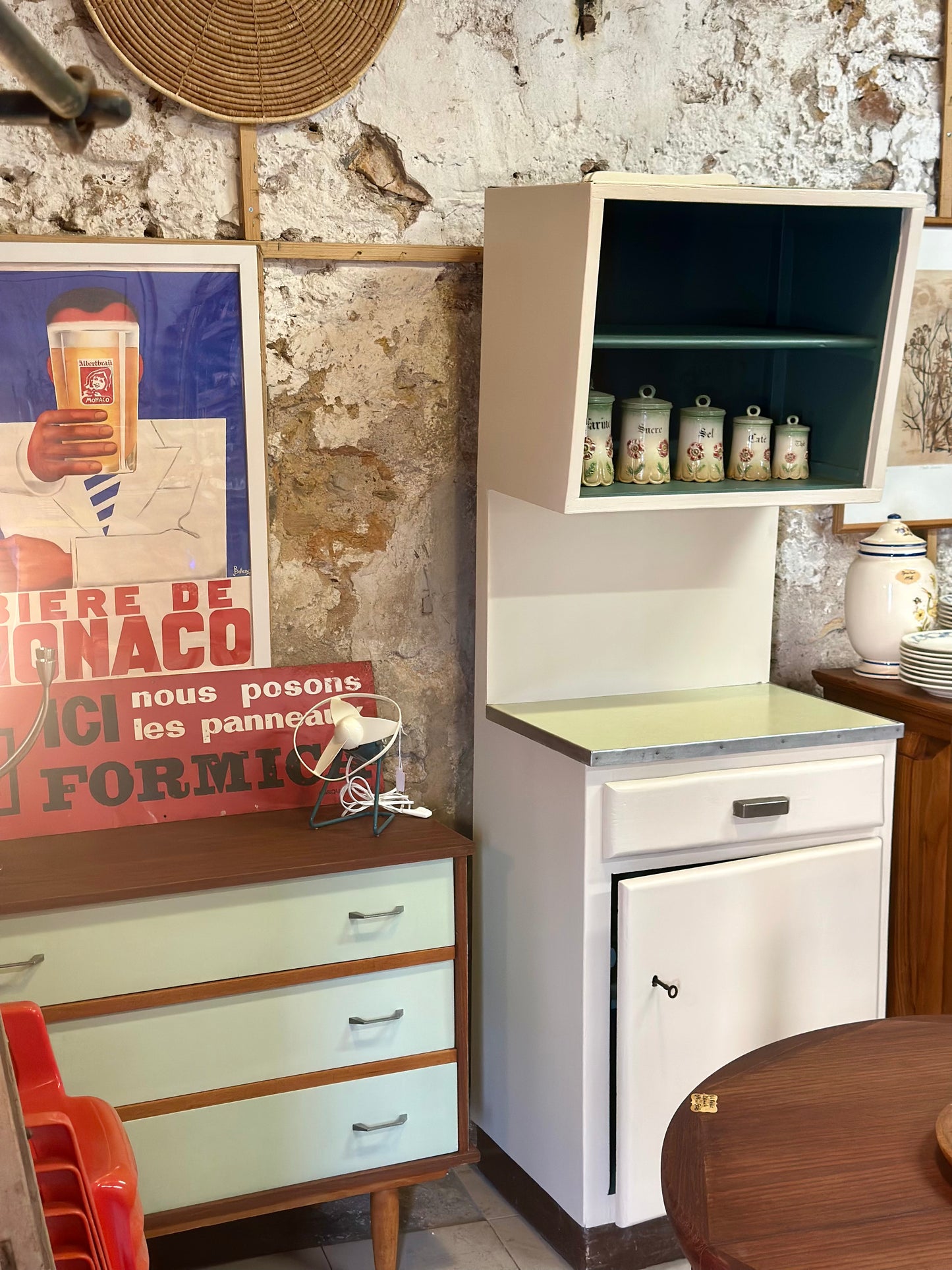 Buffet de cuisine Italien en bois années 50-60