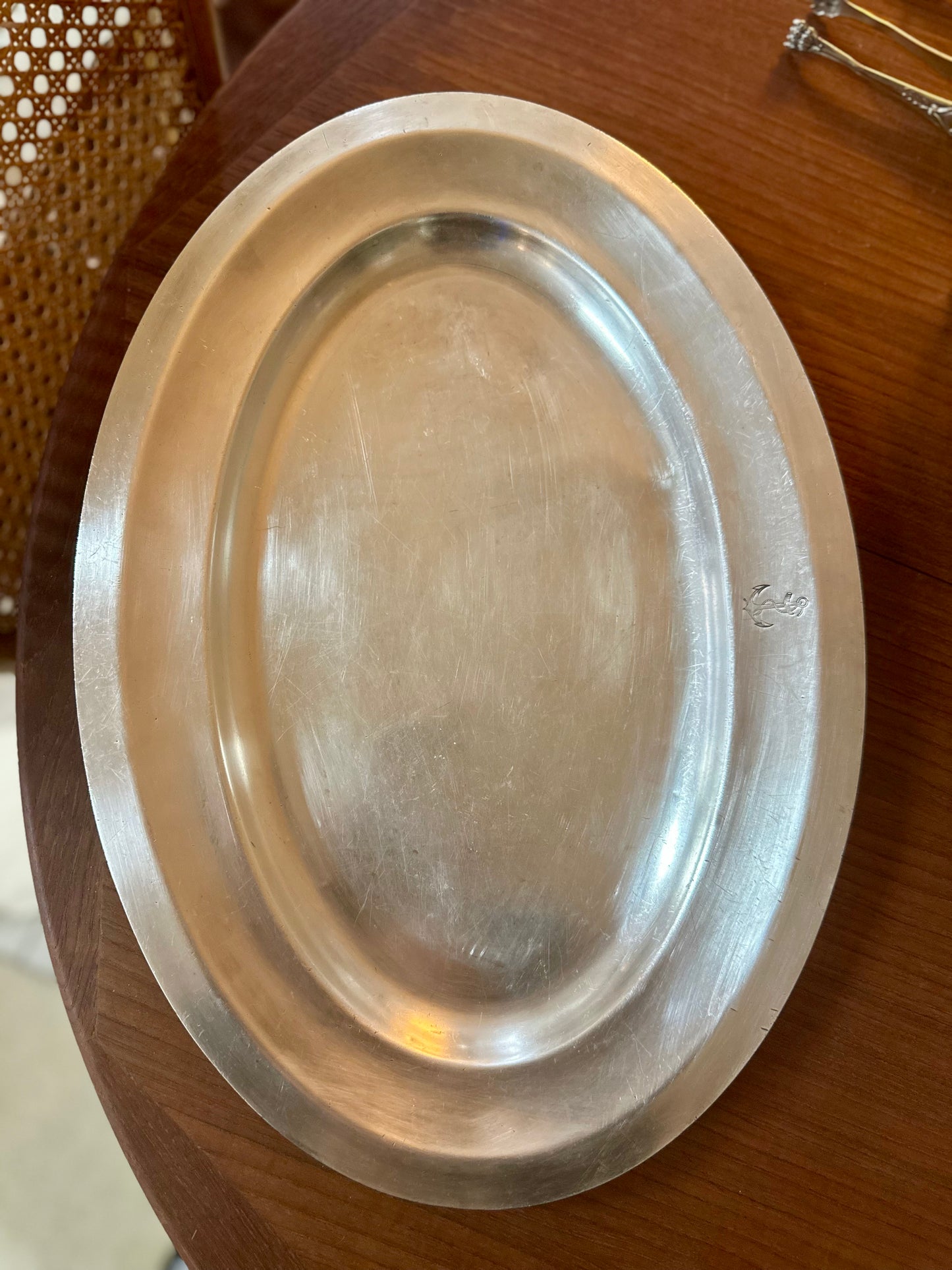 Plat ovale Christofle métal argenté Marine Nationale
