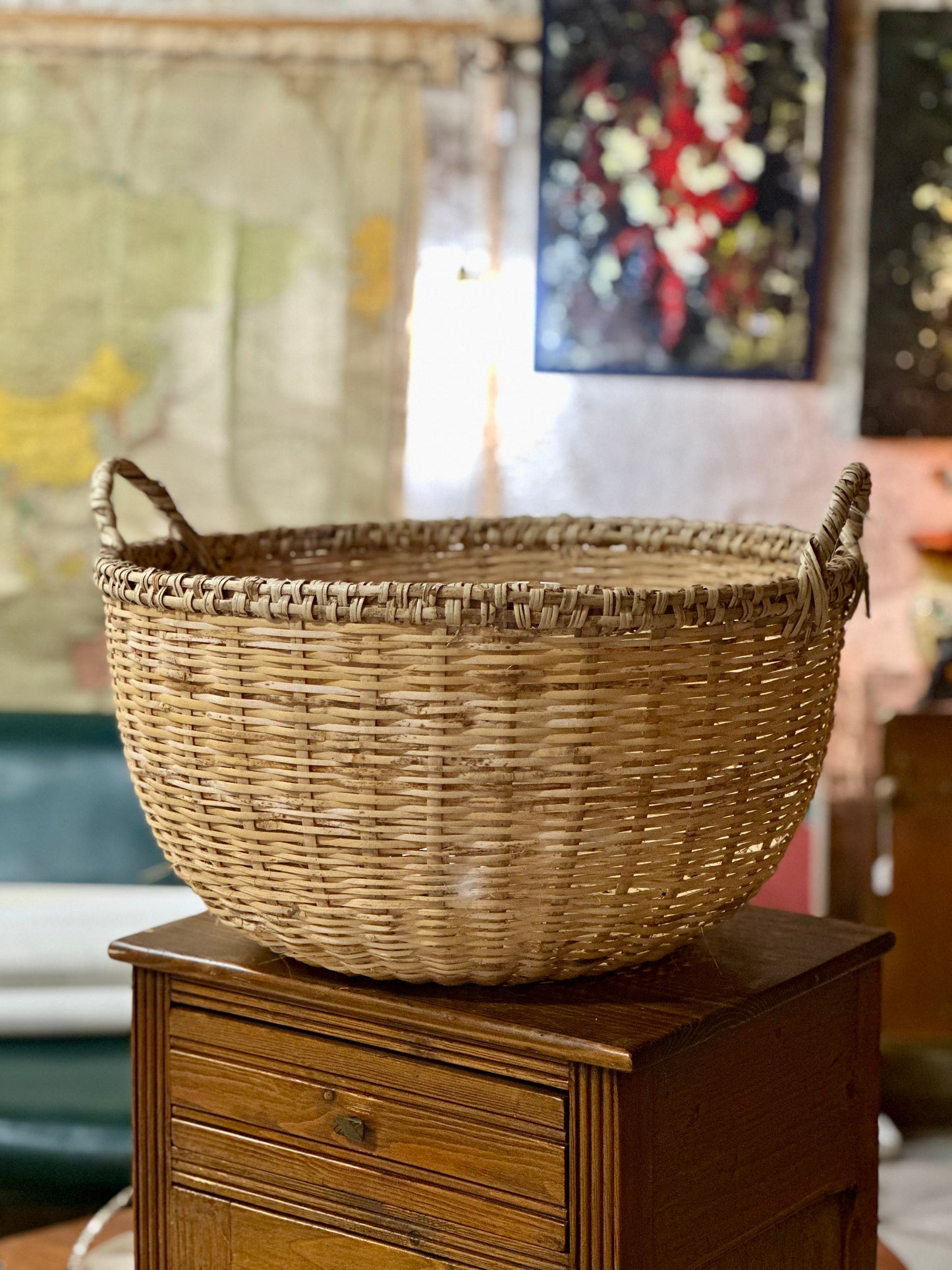 Panier rond en osier