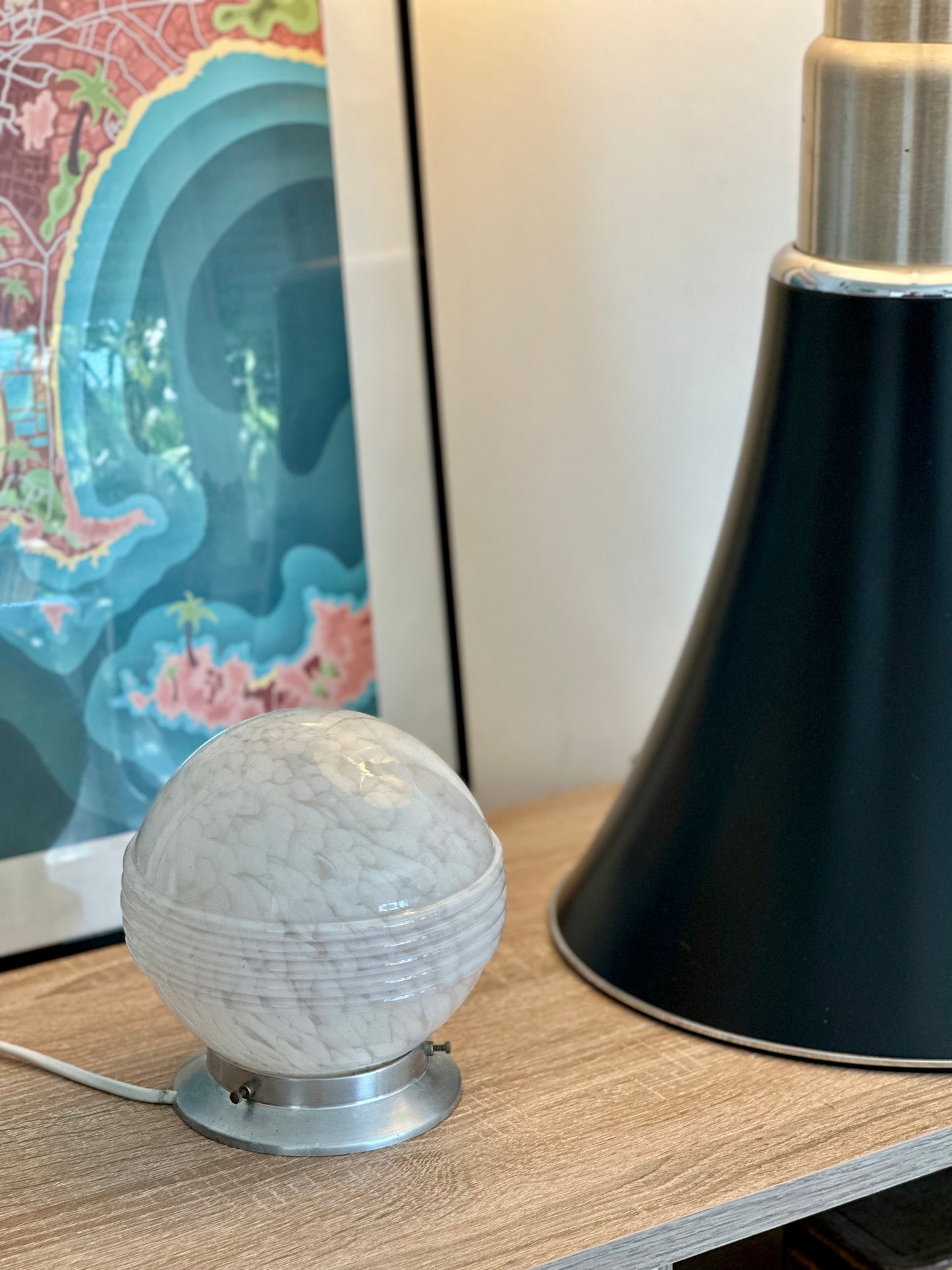 Lampe à poser verre de Clichy