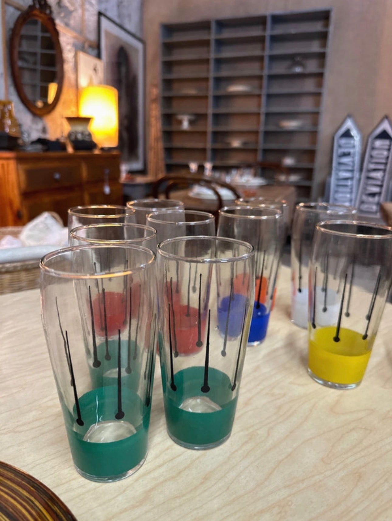 11 verres Rockabilly années 60