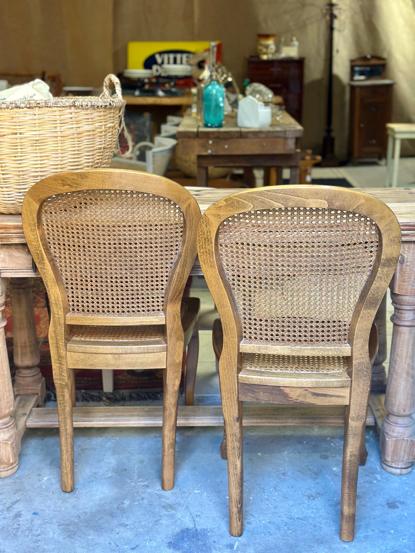 Chaises cannées vintage années 70-80