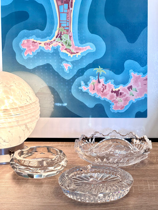 Trio de cendriers en verre