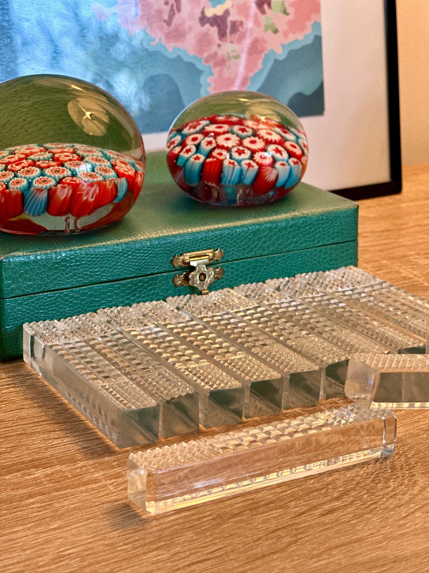 Coffret de 12 porte-couteaux en cristal