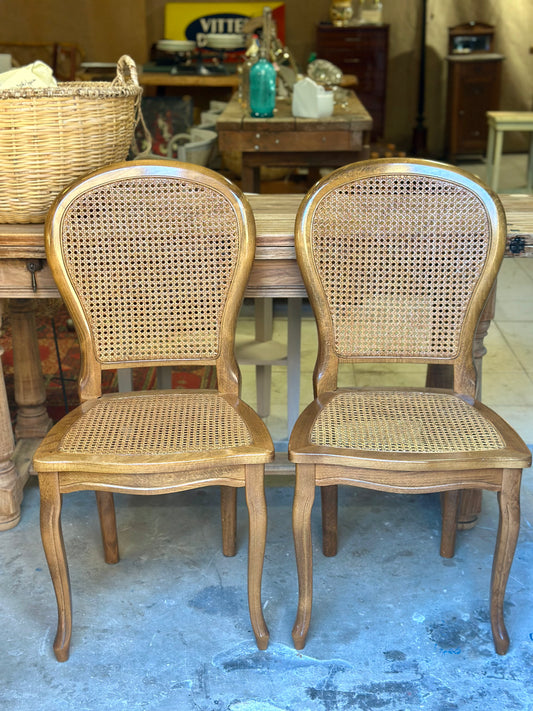 Chaises cannées vintage années 70-80