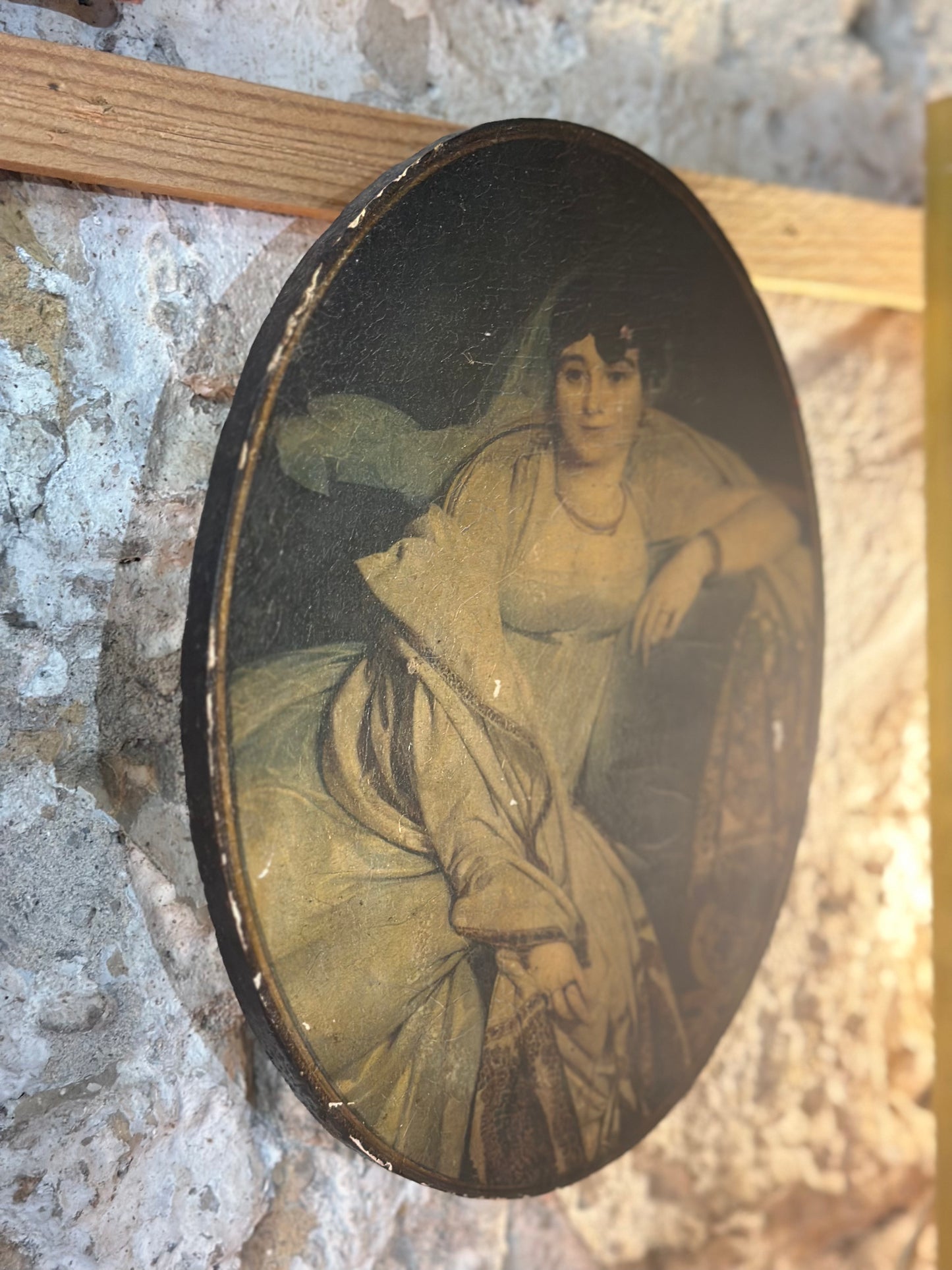 Médaillon peinture sur bois " Madame Rivière " Jean Auguste Dominique Ingres