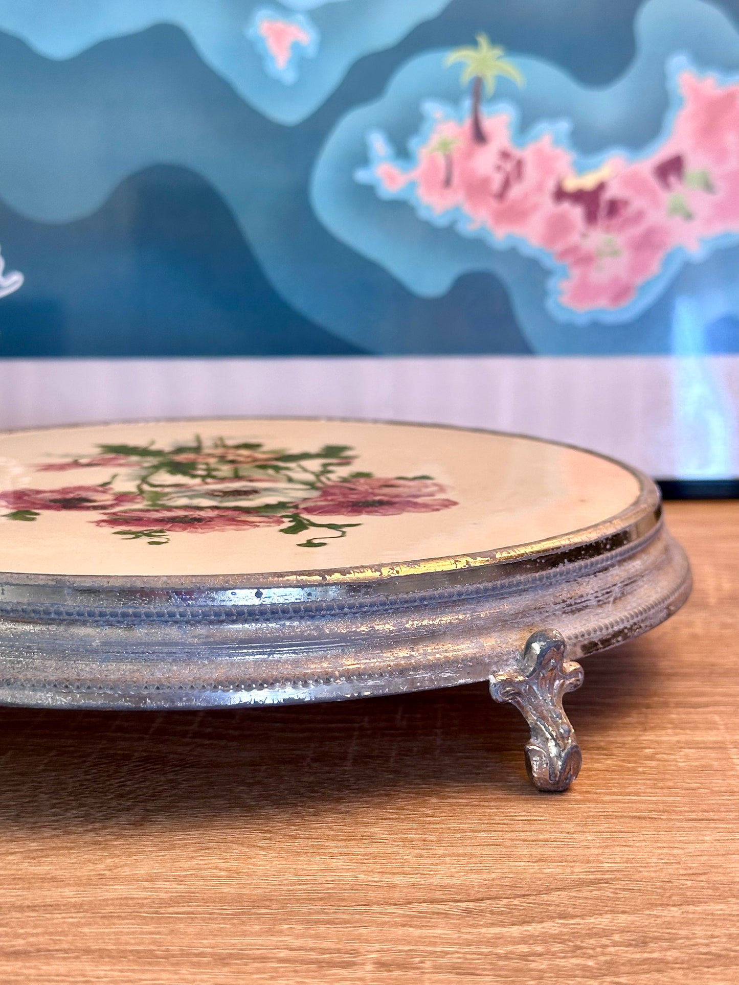Dessous de plat en porcelaine et métal
