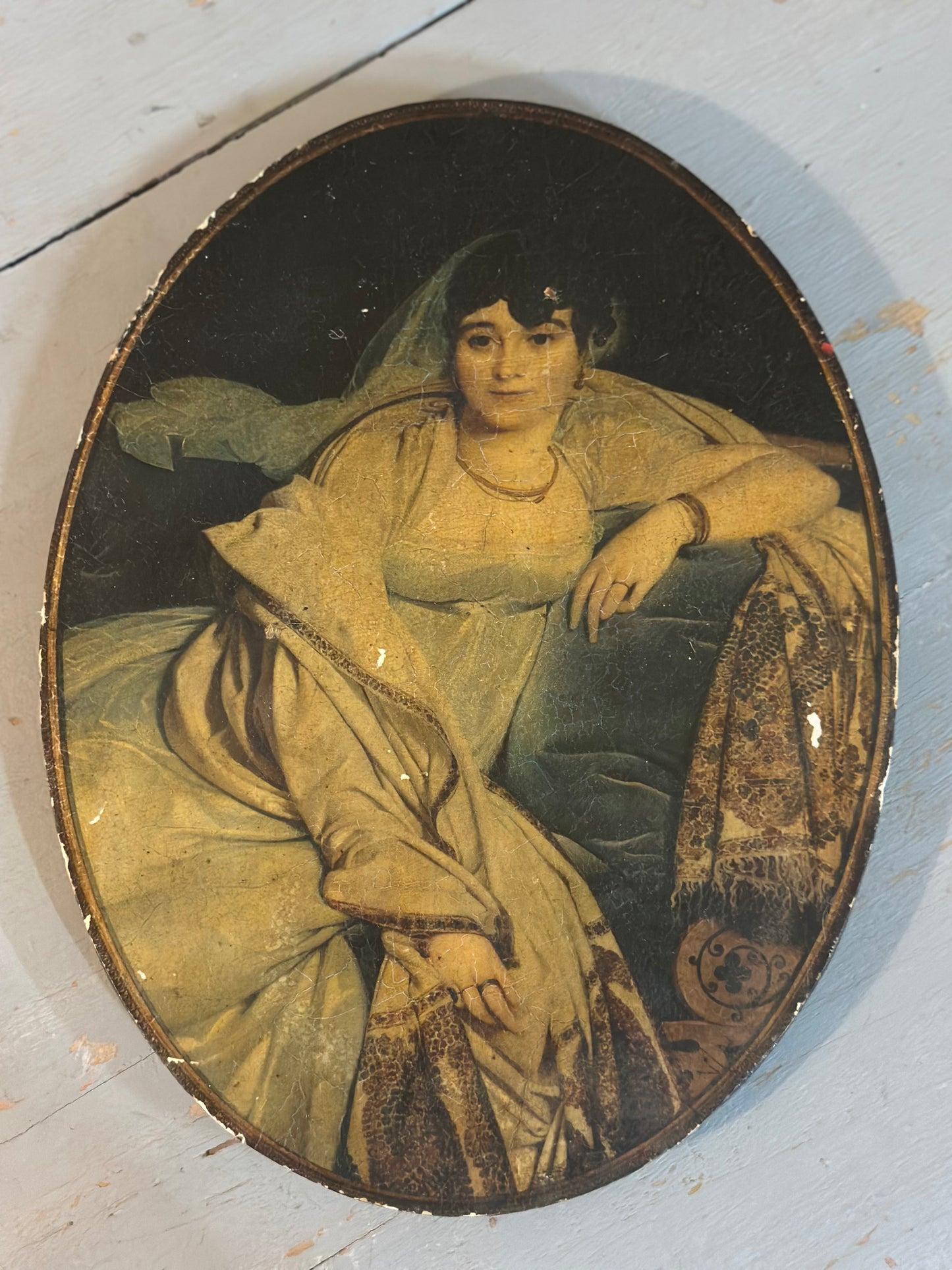 Médaillon peinture sur bois " Madame Rivière " Jean Auguste Dominique Ingres