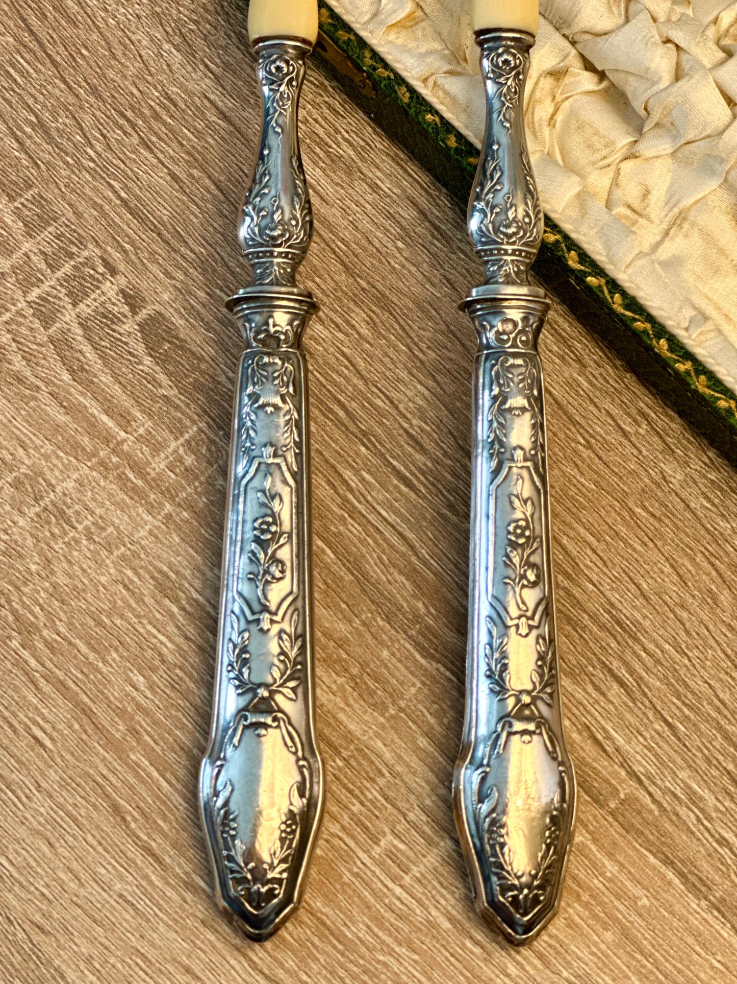 Couverts à salade en argent fourré