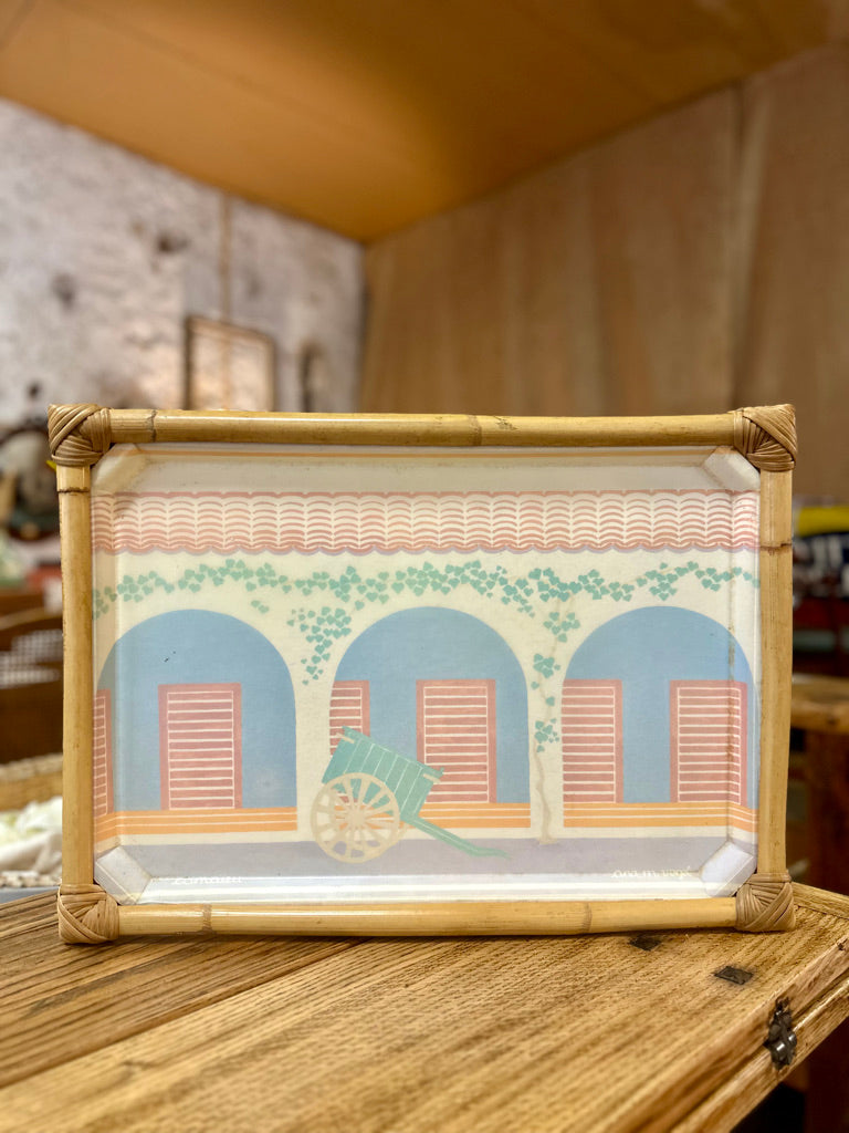 Plateau rotin & fibre de verre Ana M.Vogel