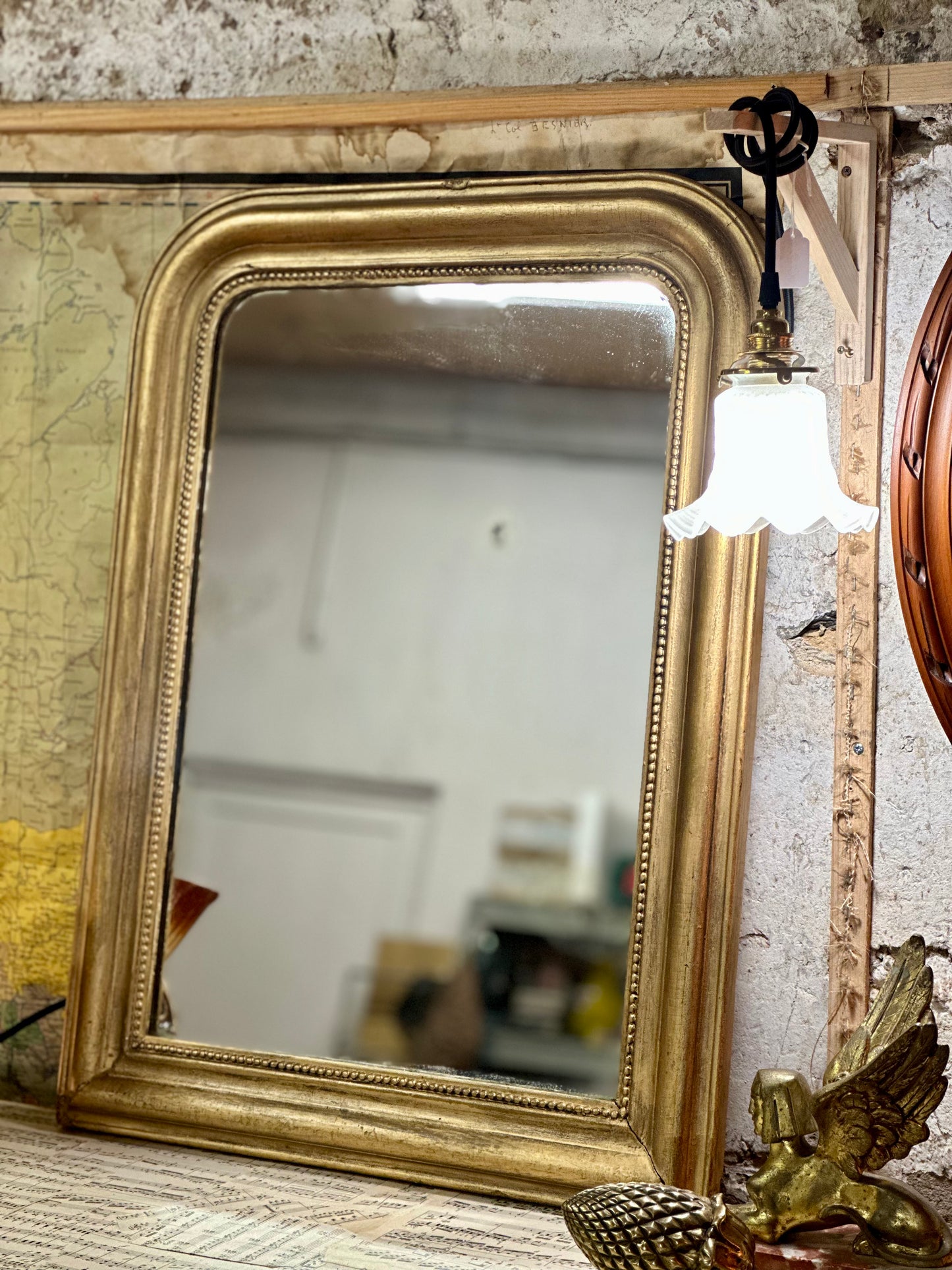 Miroir Louis Philippe doré