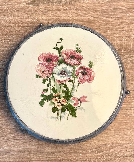 Dessous de plat en porcelaine et métal