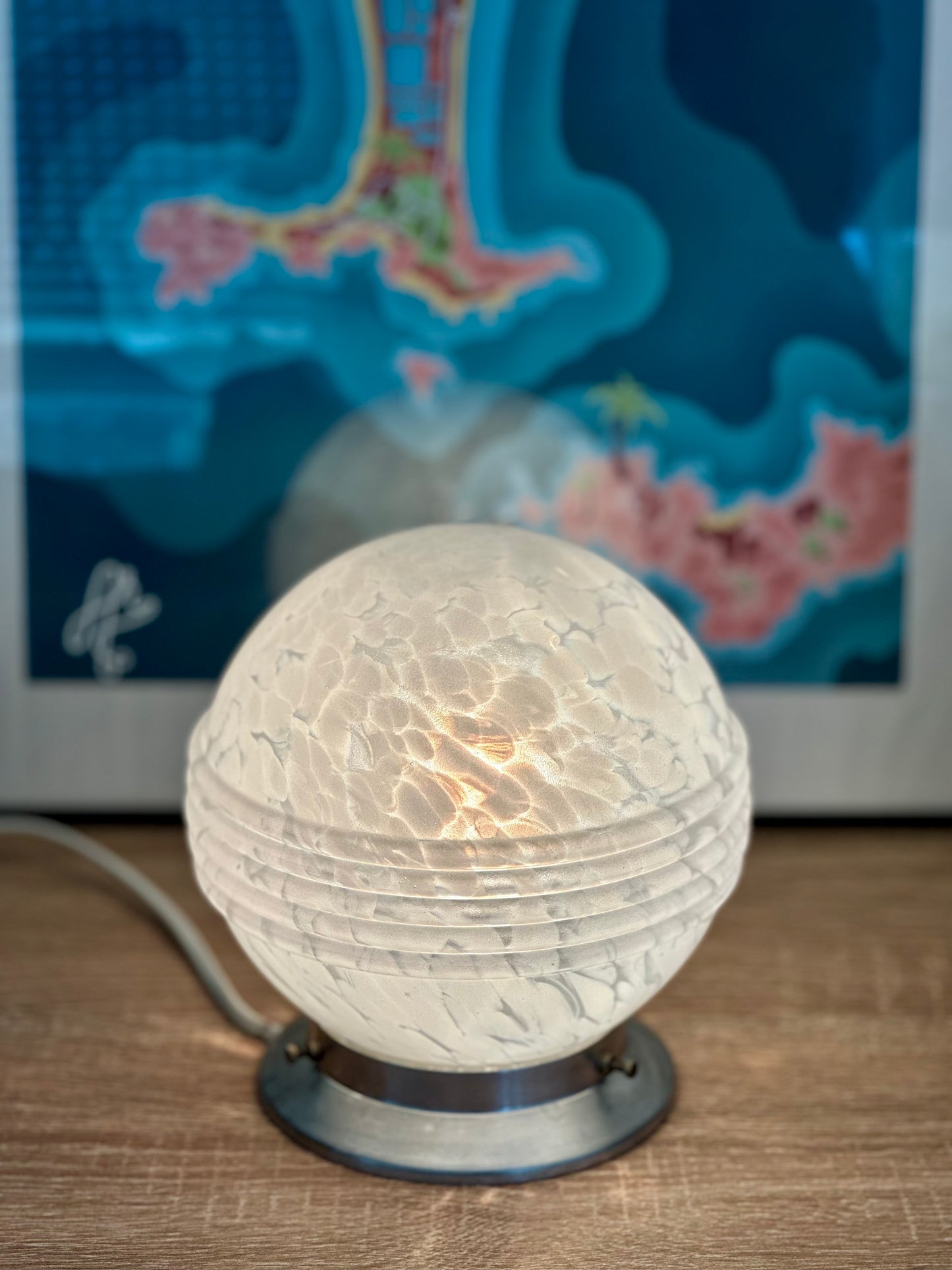 Lampe à poser verre de Clichy