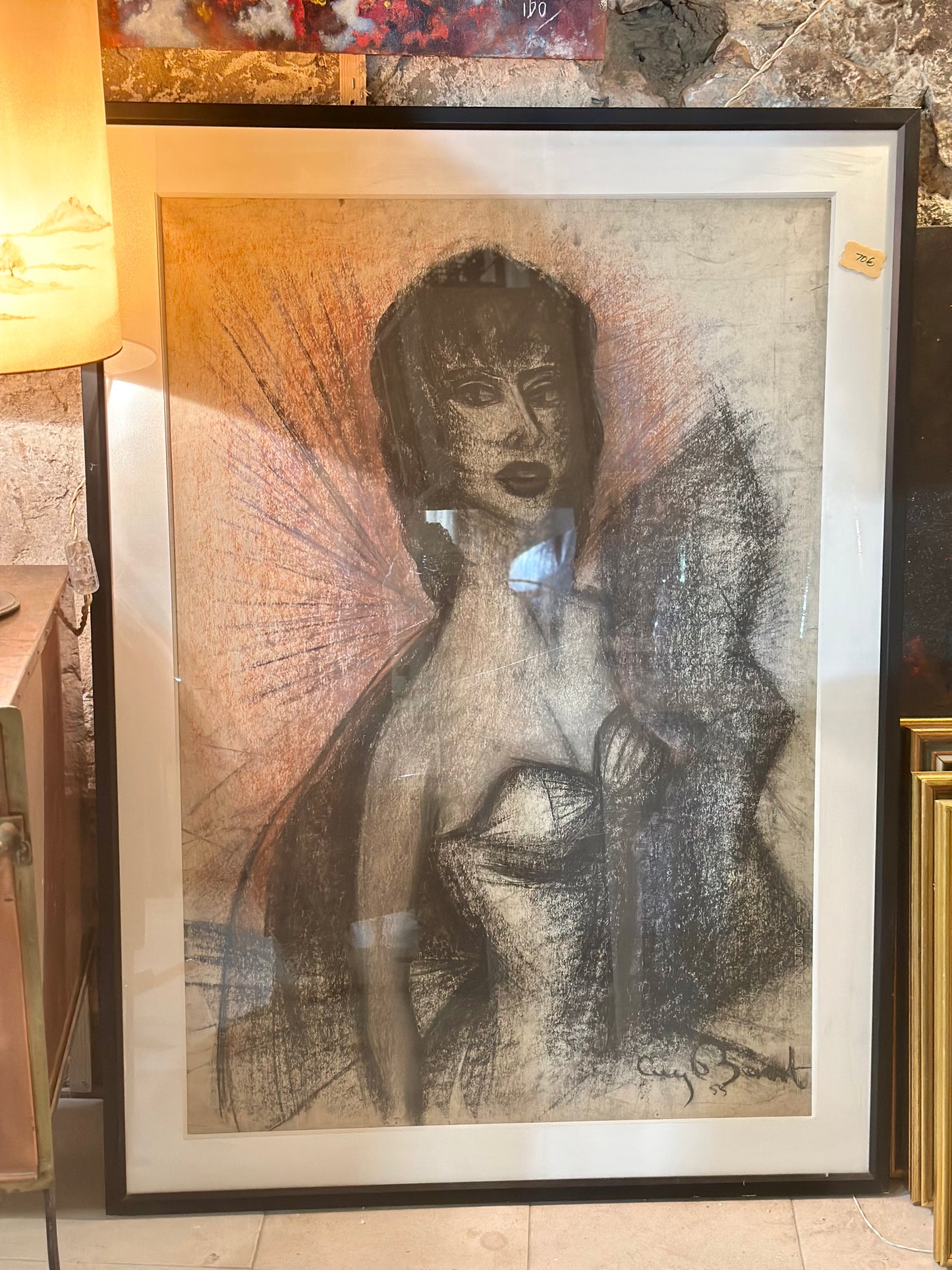 Figure féminine datée 1955