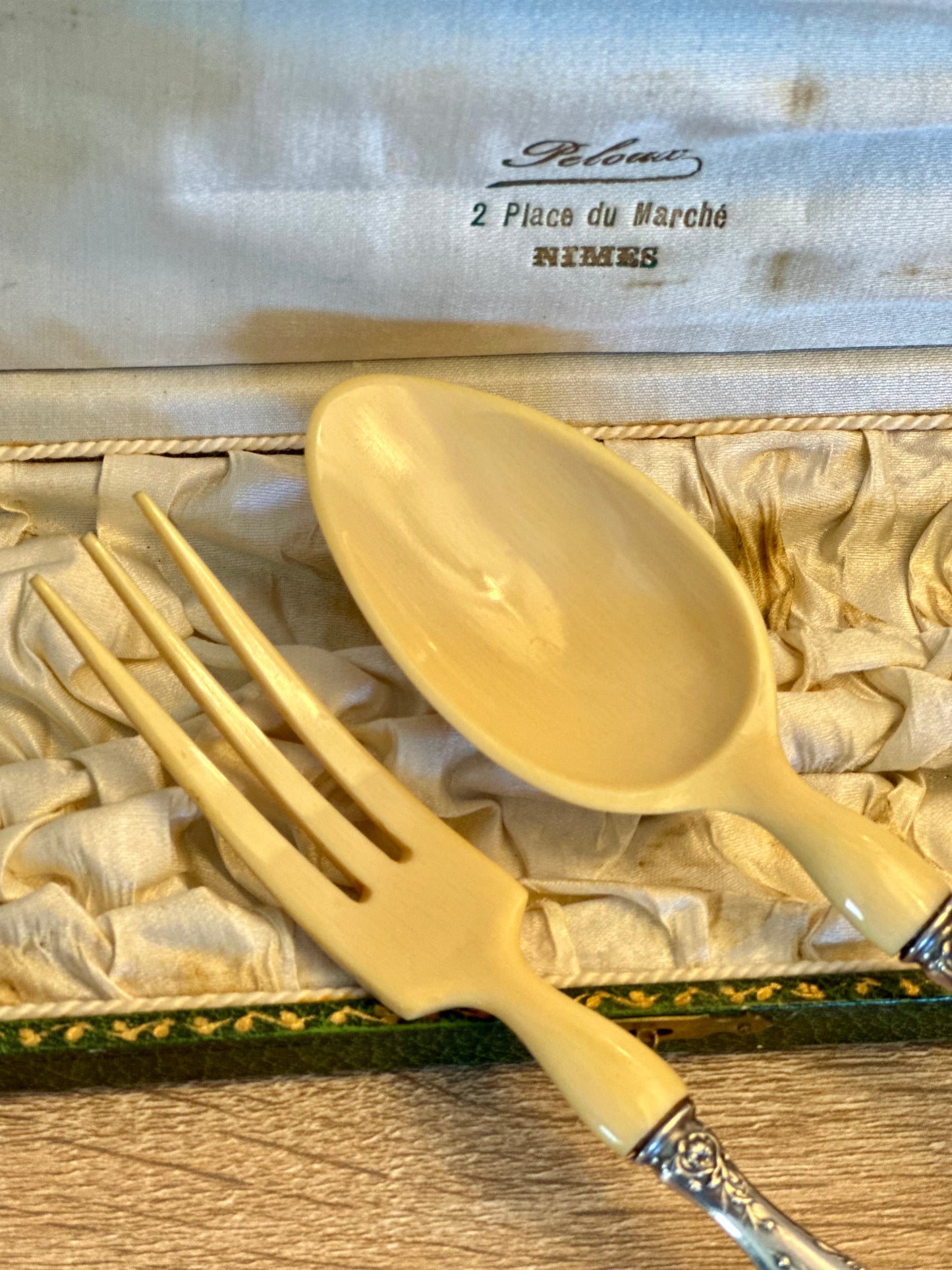 Couverts à salade en argent fourré