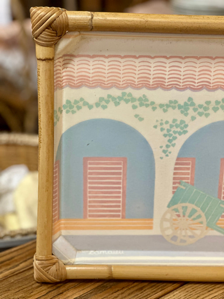 Plateau rotin & fibre de verre Ana M.Vogel