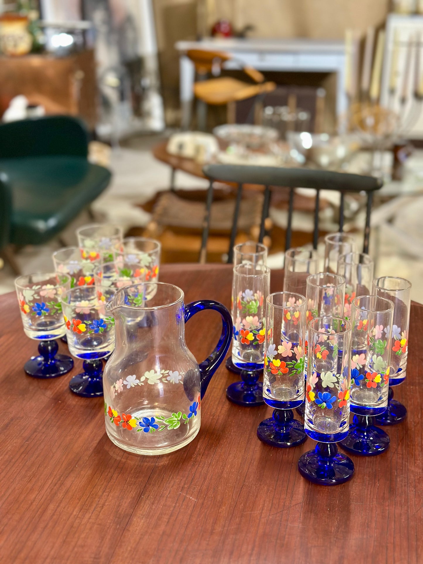 Service à verres & cruche vintage