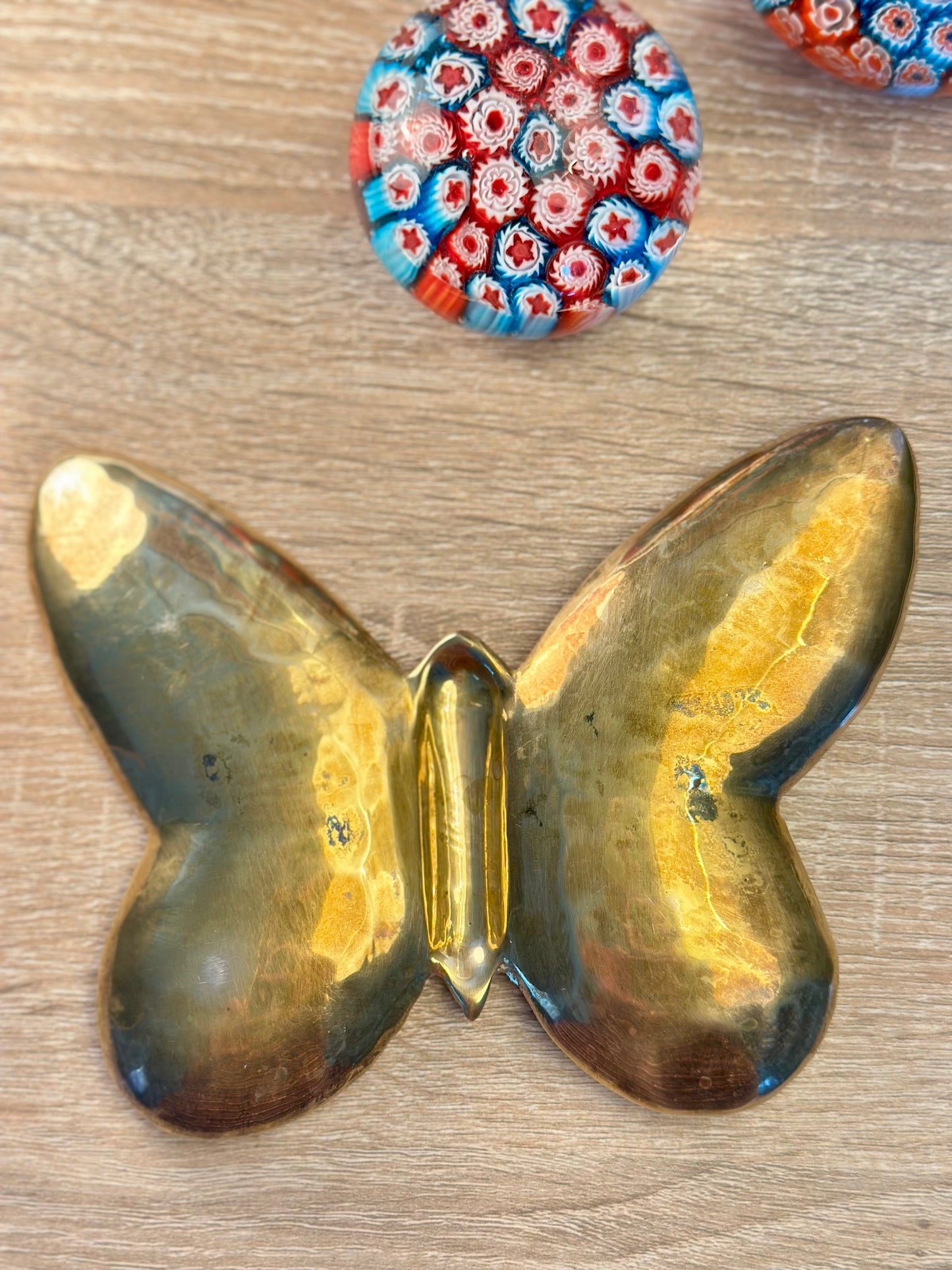 Vide-poche papillon en laiton & cloisonné