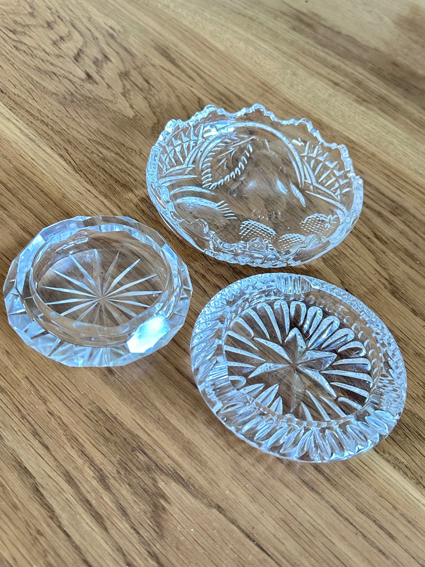 Trio de cendriers en verre