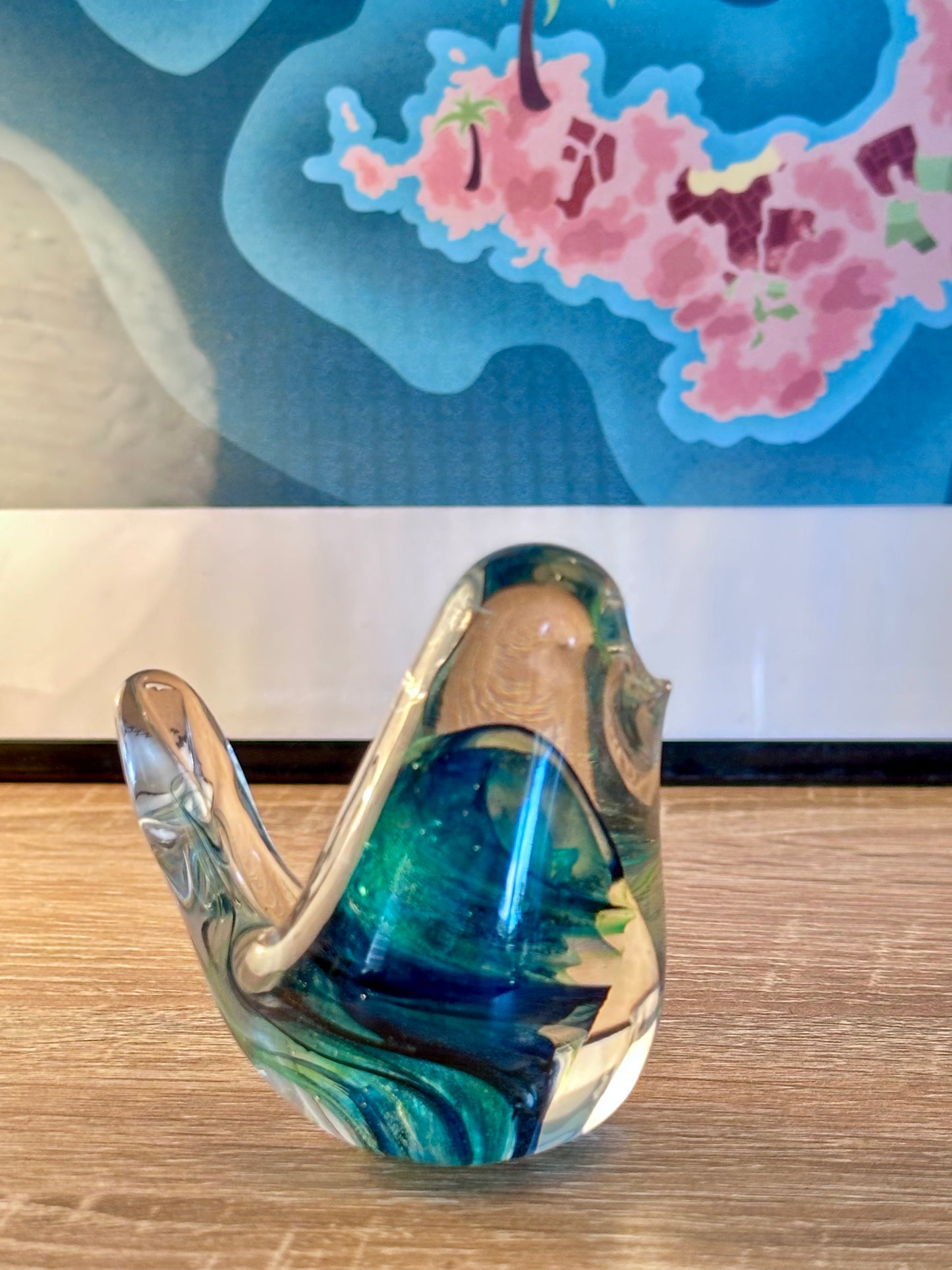 Couple d'oiseaux en verre