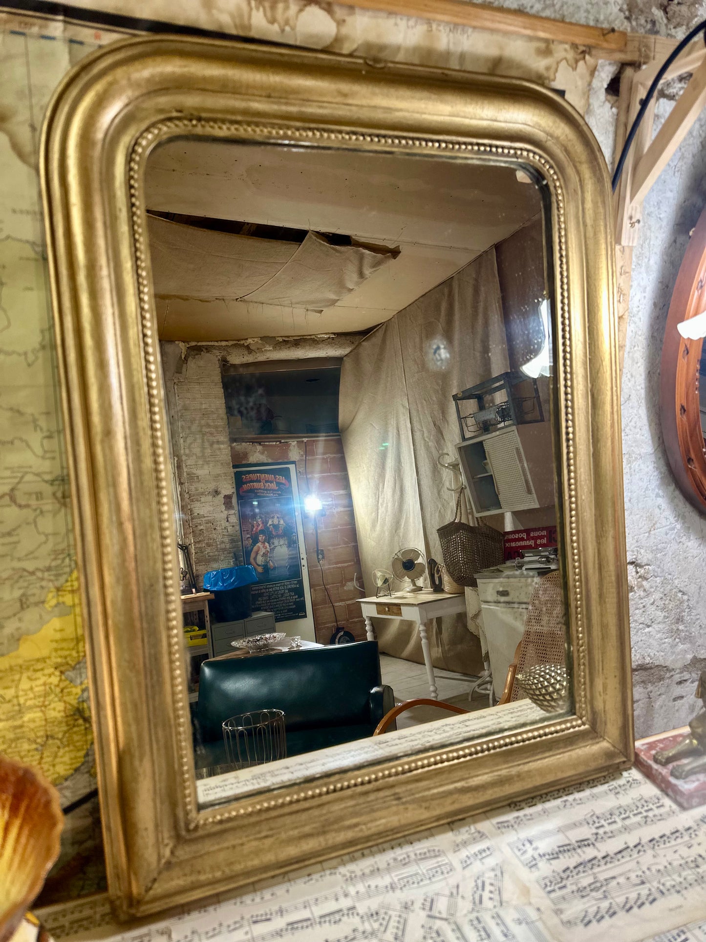 Miroir Louis Philippe doré