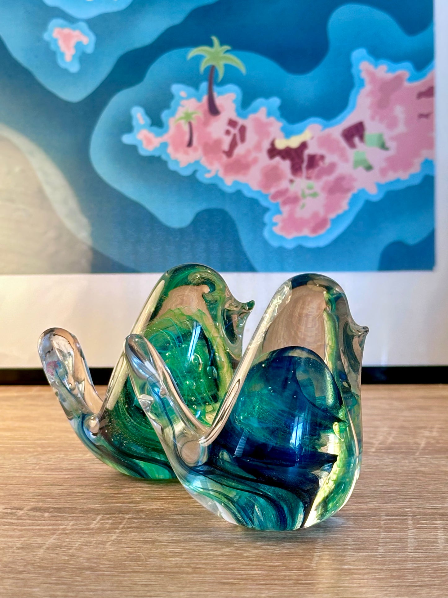 Couple d'oiseaux en verre
