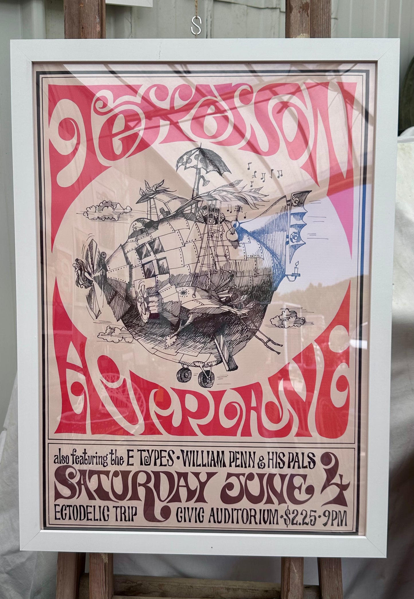 Affiche encadrée concert Jefferson Airplane 1966