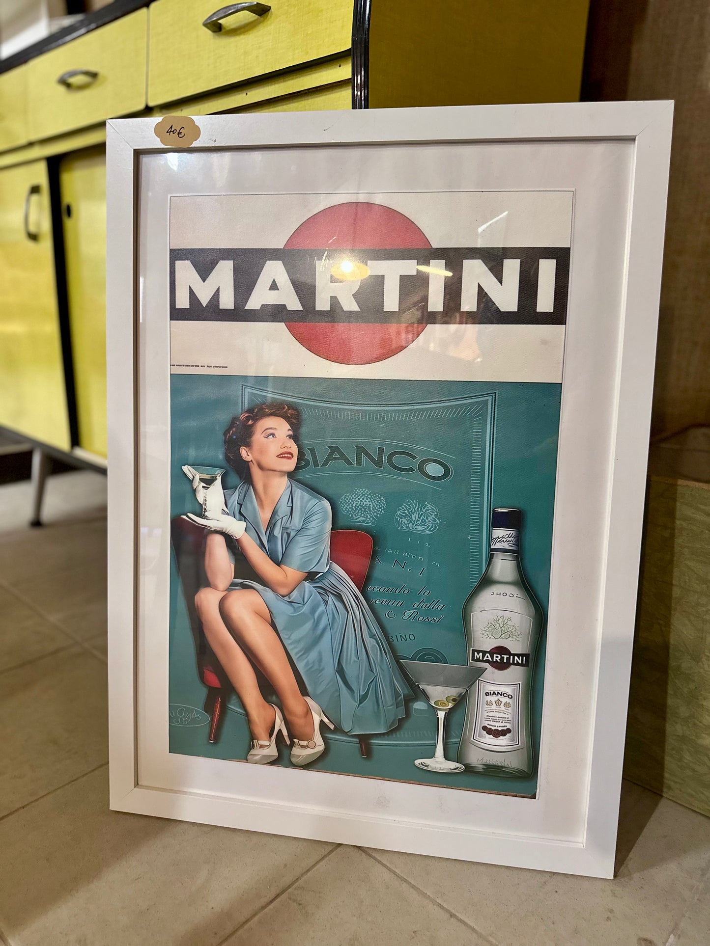 Affiche encadrée publicitaire Martini