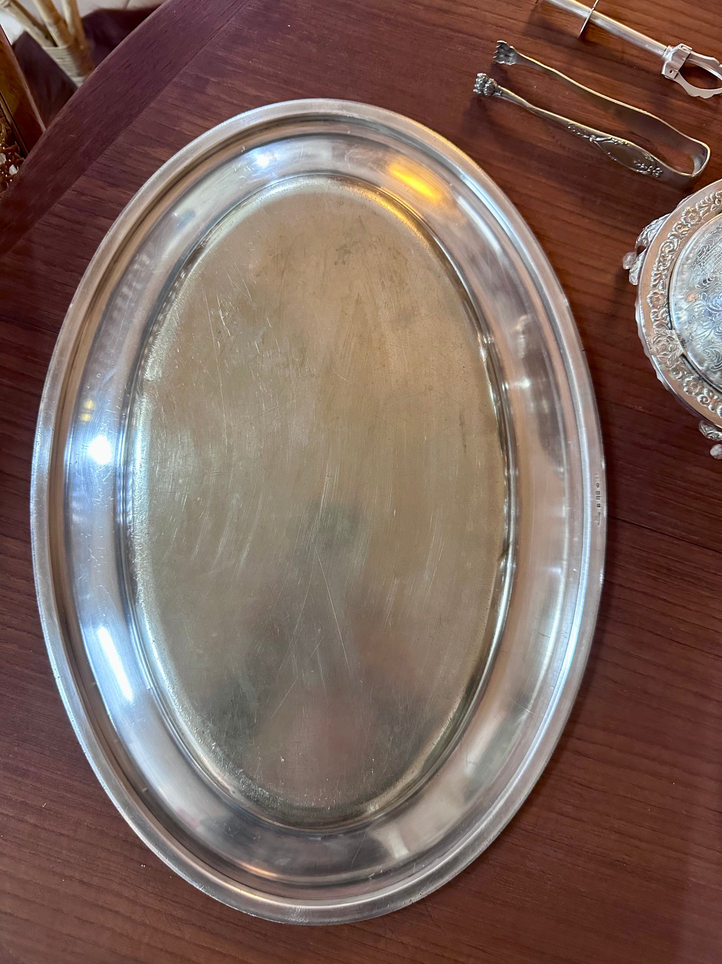Plat ovale Christofle métal argenté Marine Nationale