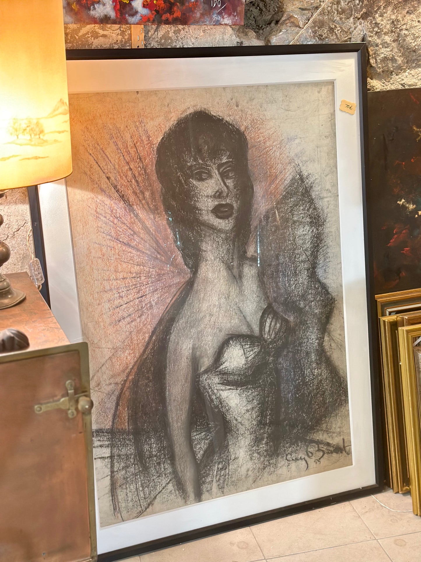 Figure féminine datée 1955