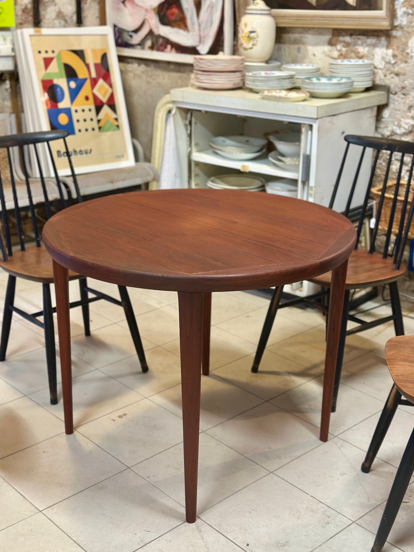 Table ronde teck massif VV Møbler Danemark