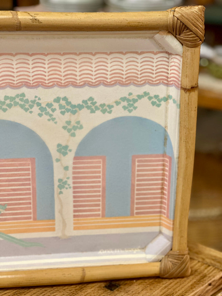 Plateau rotin & fibre de verre Ana M.Vogel