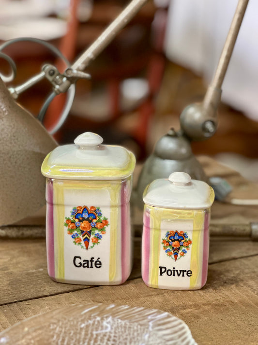 2 pots à épices vintage