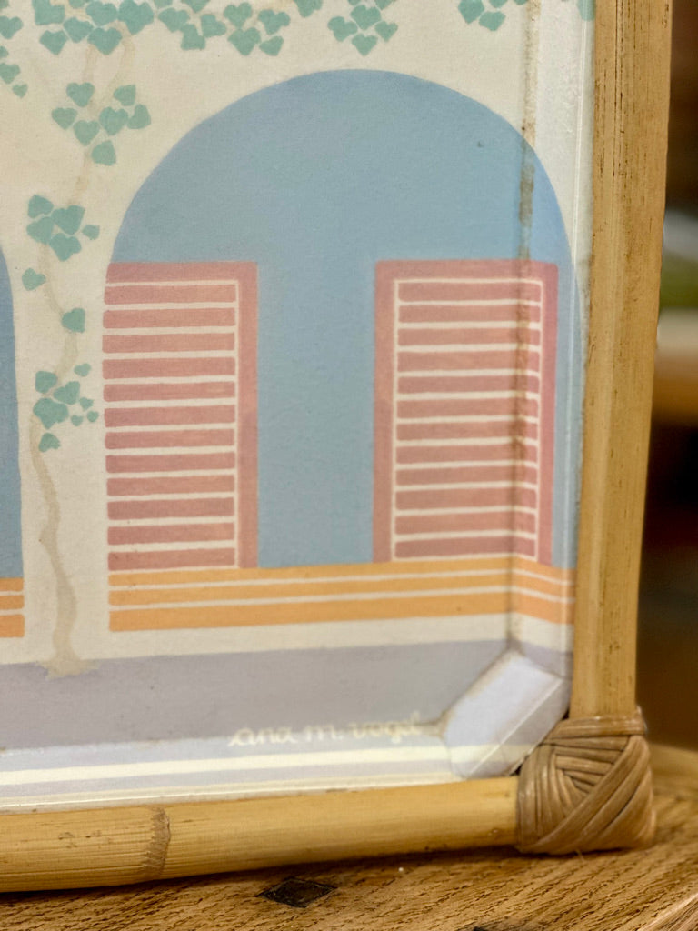 Plateau rotin & fibre de verre Ana M.Vogel