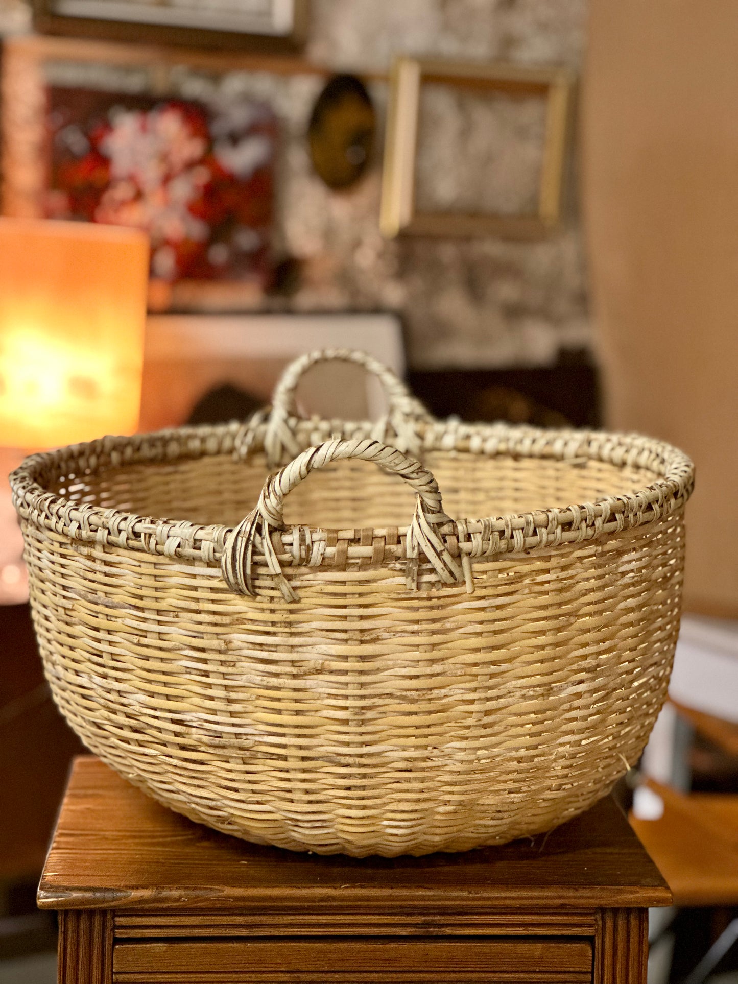 Panier rond en osier
