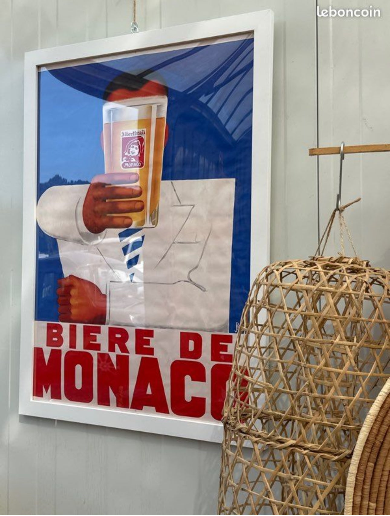 Affiche encadrée publicitaire Bière de Monaco Pierre Belenger