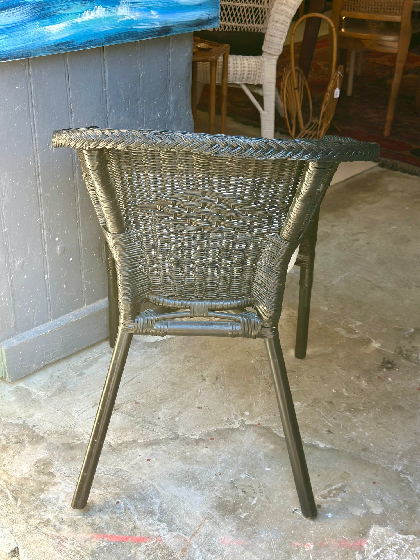 Fauteuil en rotin noir