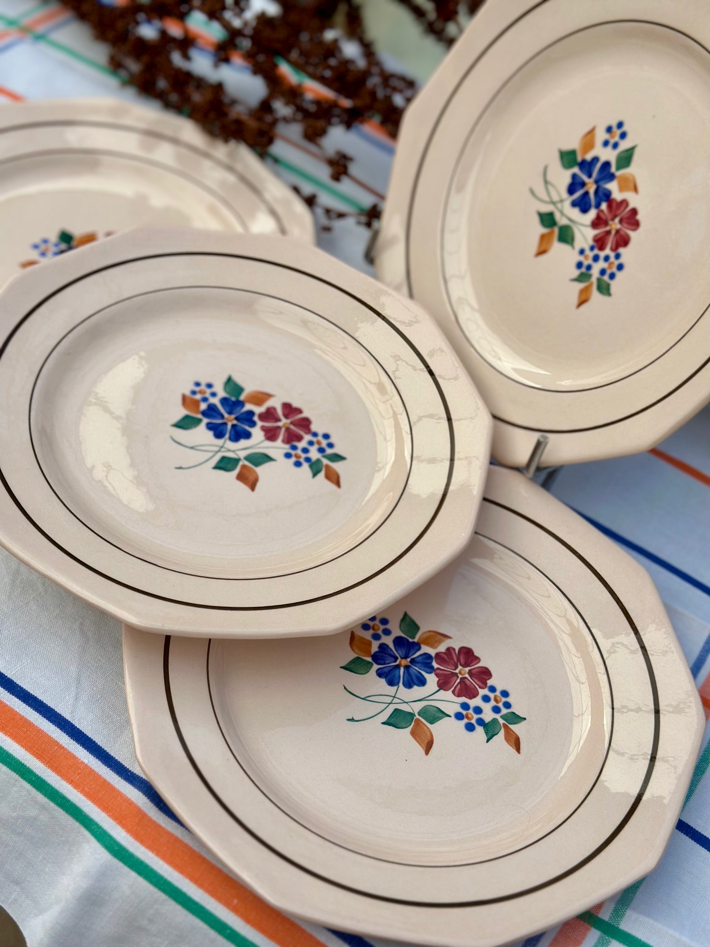 12 assiettes plates Saint Amand Amandinoise