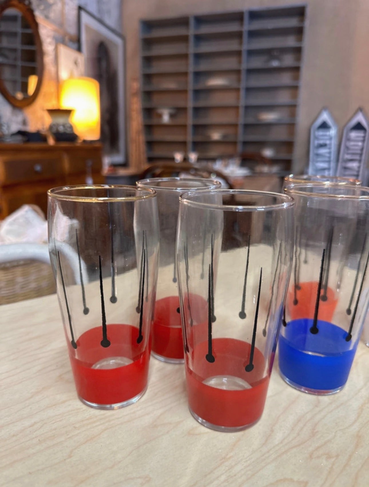11 verres Rockabilly années 60
