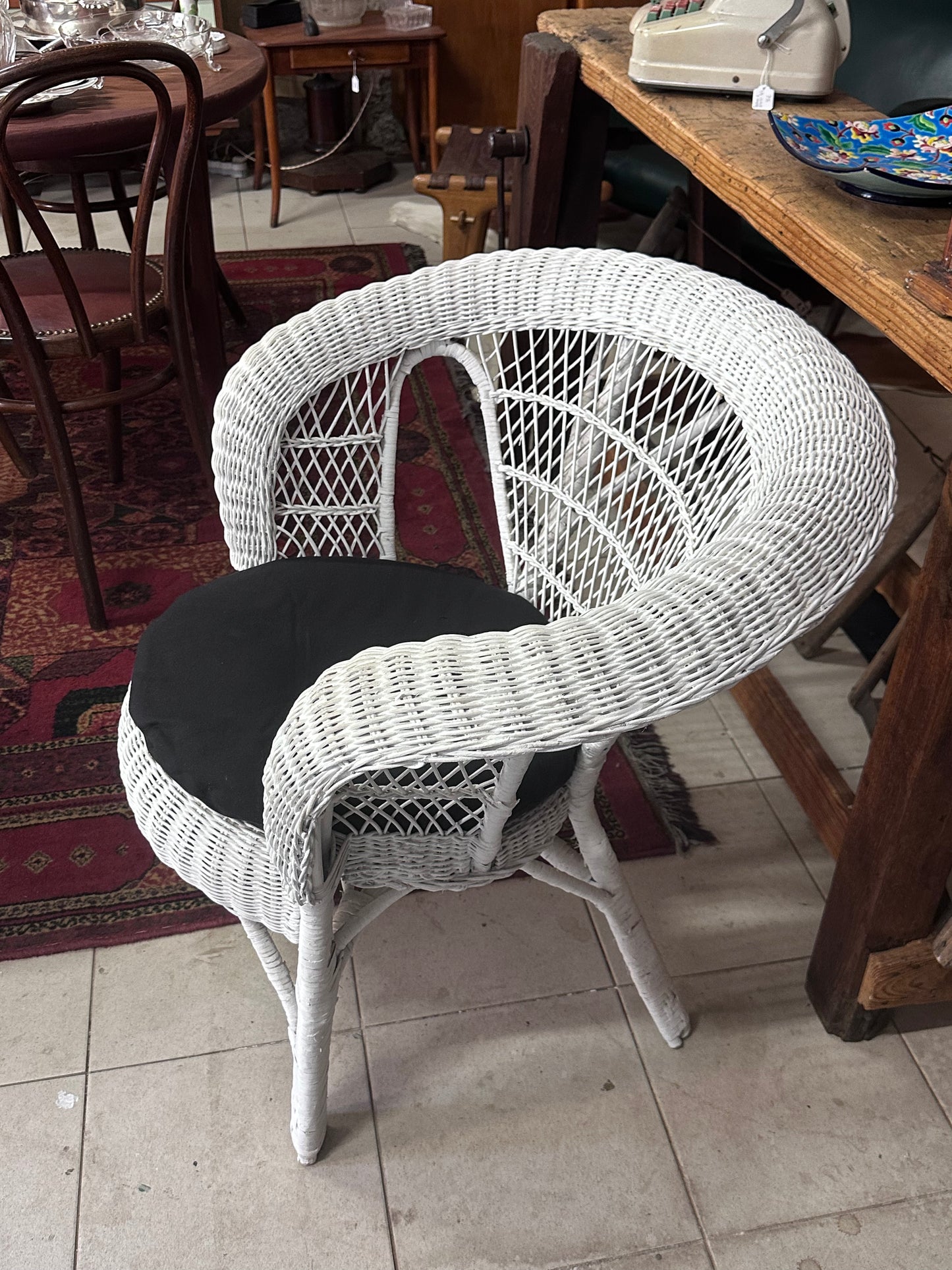 Salon en rotin blanc