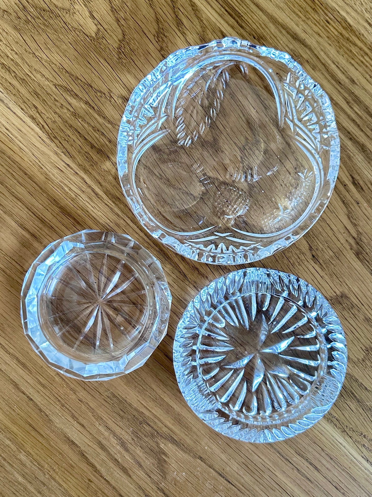 Trio de cendriers en verre