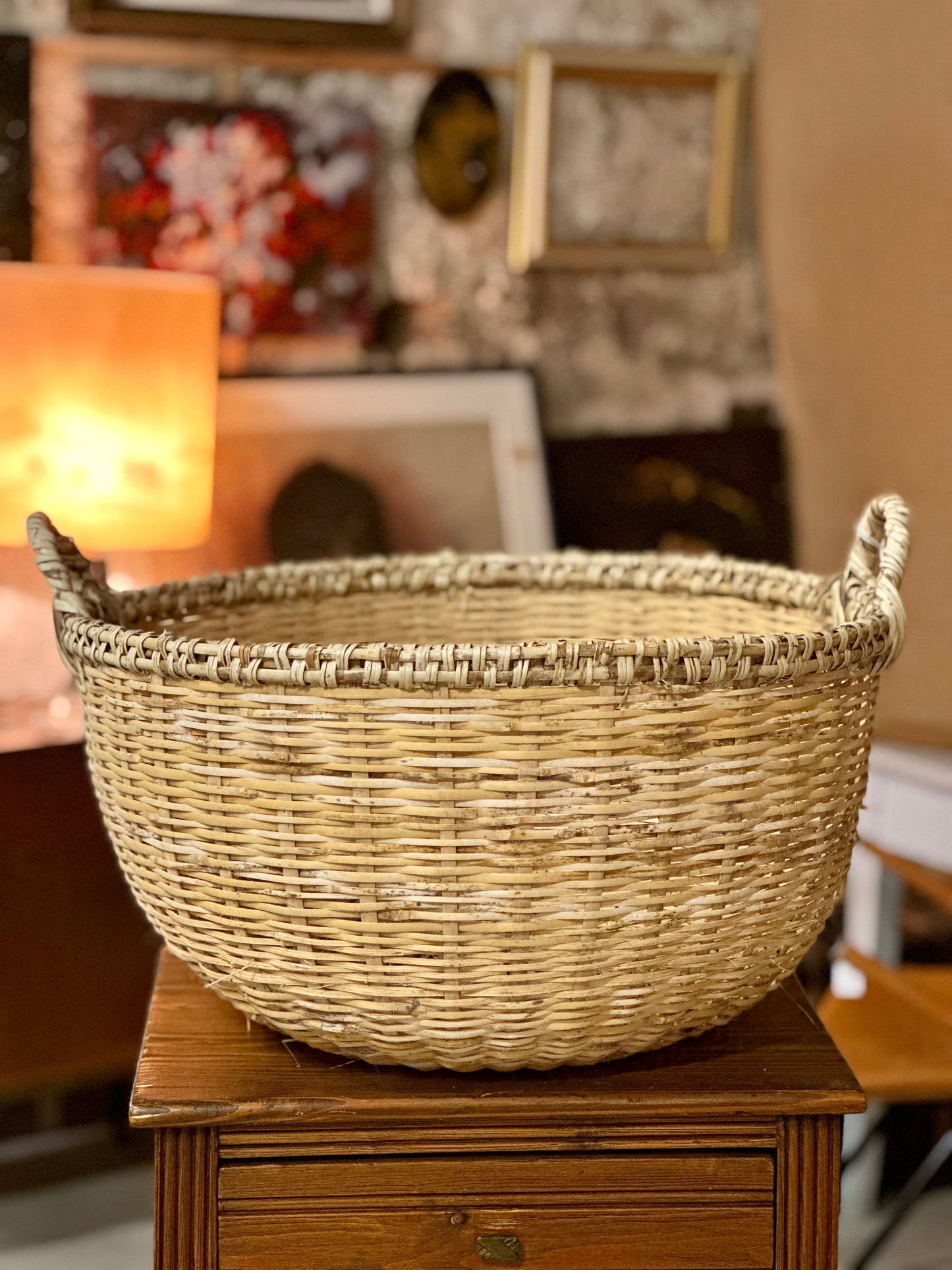 Panier rond en osier