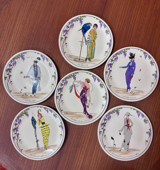 Série de 6 assiettes à dessert Villeroy & Boch design 1900