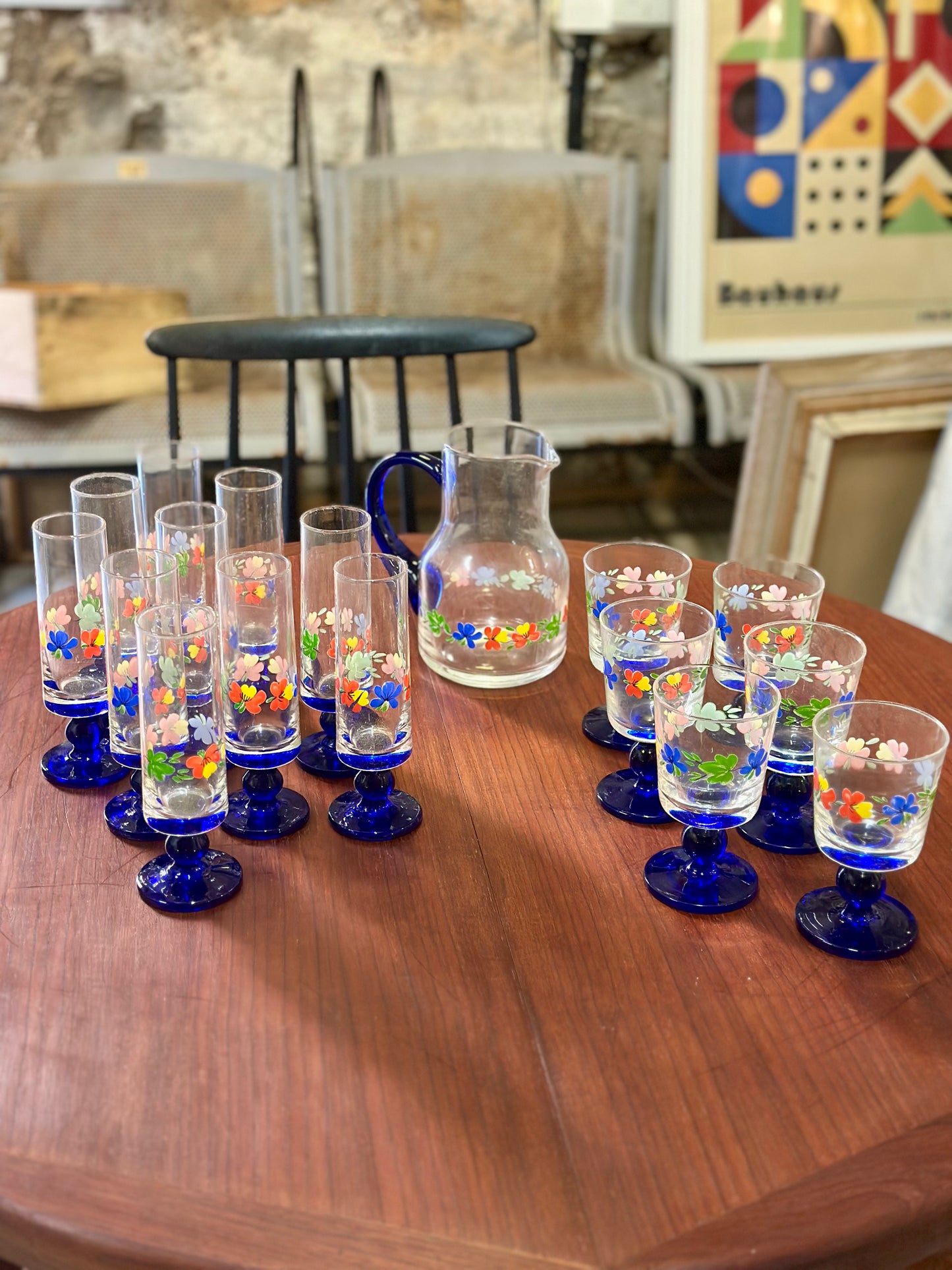 Service à verres & cruche vintage
