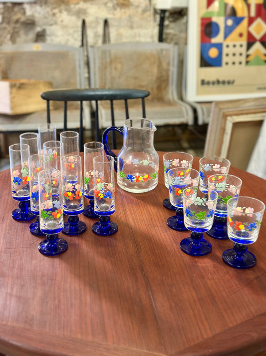 Service à verres & cruche vintage